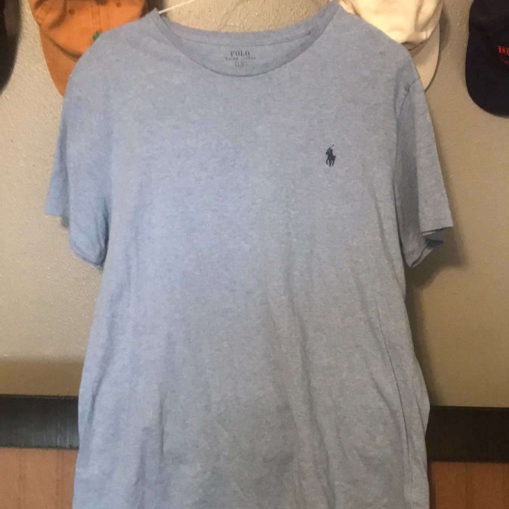 Men’s blue heather Polo tee - Picture 1 of 3